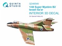 Quinta Studio QD48549 Super Mystere B2 Israeli Sa’ar 3D-Printed & coloured Interior on decal paper (Special Hobby) 1/48
