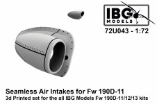 IBG 72U043 Seamless Air Intakes for Fw 190D-11/12/13 1/72