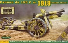 ACE 72544 US 155mm howitzer model of 1918 (wooden wheels) (1:72)
