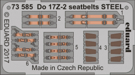 Eduard 73585 Do 17Z-2 seatbelts STEEL ICM 1/72