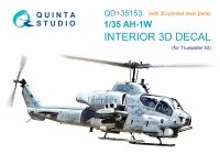 Quinta Studio QD+35153 AH-1W 3D-Printed & coloured Interior on decal paper (Trumpeter) (with 3D-printed resin parts) 1/35