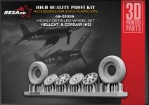 RESArm 48-03009 HELLCAT CORSAIR VAR 2 - Wheels under load (3D resin printing) 1/48