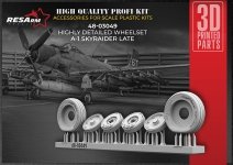 RESArm 48-03049 A-1 SKYRAIDER ELATY - Wheels under load (3D resin printing) 1/48