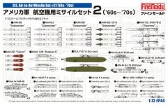 Fine Molds FP44 U.S. Air-to-Air Missile Set 2 60s-70s 1/72