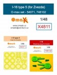 Omask X4811 I-16 type 5 O-max set for Zvezda 1/48