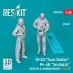 RESKIT RSF48-0080 CH-53E Super Stallion, MH-53E Sea dragon pilots (in a standing position - type 1) (2 pcs) (3D Printed) 1/48