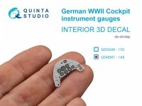 Quinta Studio QD48567 German WWII Cockpit instrument gauges 3D-Printed & coloured Interior on decal paper (All Kits) 1/48