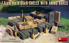 MiniArt 35457 7,5 cm Kw.K Stu.G SHELLS WITH AMMO BOXES 1/35