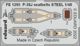 Eduard FE1295 P-38J seatbelts STEEL TAMIYA 1/48