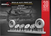 RESArm 48-03007 FW 190 VAR 2 - Wheels under load (3D resin printing) 1/48