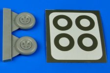 Aires 4637 Spitfire Mk.V five spokes wheels & paint masks 1/48 Other