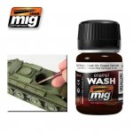 AMMO of Mig Jimenez 1005 DARK BROWN WASH FOR GREEN VEHICLES 35ml