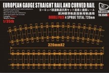 T-Model TK3505D European Gauge Straight Rail and Curved Rail 720mm 1/35