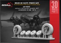 RESArm 48-03013 JU 88 VAR 1 - Wheels under load (3D resin printing) 1/48