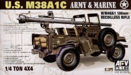 AFV Club 35S19 M38A1C 1/4T 106mm Rec.Rifle (1:35)