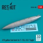 RESKIT RSU48-0308 610 GALLON FUEL TANK FOR F-15(J, DJ) EAGLE (3D PRINTED) 1/48