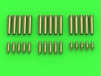Master GM-35-019 Niemiecka amunicja 2cm (cal. 20x138B) do działka Flak 30/38, KwK 30/38 - łuski (15 szt.) i 3 rodzaje pocisków (po 5 szt. każdego rodzaju) (1:35)