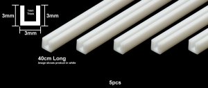 Tamiya 70207 Profil plastikowy U 3mm przezroczysty