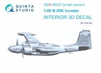 Quinta Studio QDS-48237 B-26K 3D-Printed & coloured Interior on decal paper (ICM) (Small version) 1/48