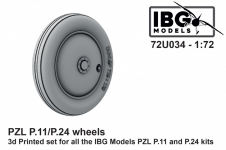 IBG 72U034 PZL P.11/P.24 wheels - 3D Printed Set 1/72