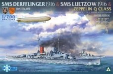Takom SP-7043 SMS Derfflinger 1916 + SMS Lützow 1916 + Zeppelin Q-class (Waterline) Limited Edition 1/700