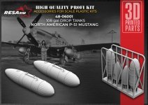 RESArm 48-06001 P-51 108 G - 108 gal outboard fuel tanks (3D resin printing) 1/48