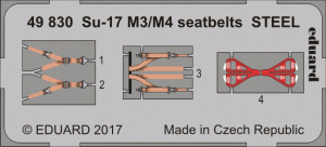 Eduard 49830 Su-17 M3/ M4 seatbelts STEEL KITTY HAWK 1/48