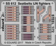 Eduard SS612 Seatbelts IJN fighters STEEL 1/72