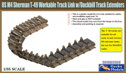 Gecko Models 35GM0095 US M4 Sherman T-49 Workable Track Link w/ Duckbill Track Extenders 1/35