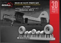 RESArm 72-03060 AN-2 Antonov - Wheels under load (3D resin printing) 1/72