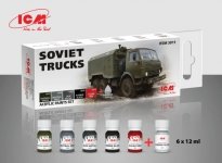 ICM 3011 Acrylic paint set for Soviet Trucks set 6x12ml