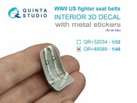 Quinta Studio QR+48089 WWII US seat belts (with metal buckles) (All kits) 1/48