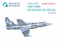 Quinta Studio QDS-32247 F-104C 3D-Printed & coloured Interior on decal paper (Italeri) (Small version) 1/32