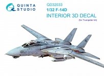 Quinta Studio QD32033 F-14D 3D-Printed & coloured Interior on decal paper ( Trumpeter ) 1/32