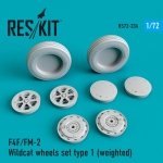 RESKIT RS72-0334 F4F/FM-2 WILDCAT WHEELS SET TYPE 1 (WEIGHTED) 1/72