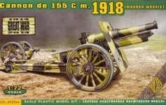 ACE 72544 US 155mm howitzer model of 1918 (wooden wheels) (1:72)