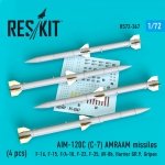 RESKIT RS72-0367 AIM-120C (C-7) AMRAAM MISSILES (4 PCS) 1/72