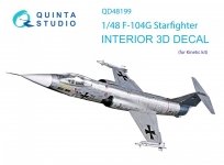 Quinta Studio QD48199 F-104G 3D-Printed & coloured Interior on decal paper (Kinetic) 1/48