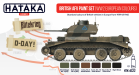 Hataka HTK-AS22 British AFV paint set (WW2 European colours) (6x17ml)