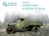 Quinta Studio QD35067 ZiS-5 3D-Printed & coloured Interior on decal paper (All kits) 1/35