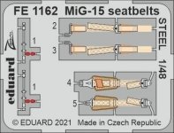 Eduard FE1162 MiG-15 seatbelts STEEL BRONCO / HOBBY 2000 1/48