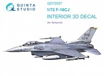 Quinta Studio QD72057 F-16CJ 3D-Printed & coloured Interior on decal paper (Tamiya) 1/72