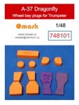 Omask 748101 A-37 Dragonfly wheel bay plugs (for Trumpeter) 1/48