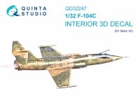 Quinta Studio QD32247 F-104C 3D-Printed & coloured Interior on decal paper (Italeri) 1/32