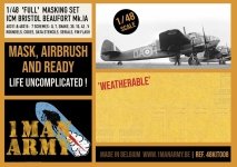 1 Man Army 48KIT008 Full Masking Set Bristol Beaufort Mk.IA (ICM) 1/48