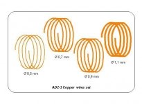 Aber ADZ-03 Wires set (diameter 0,5; 0,7; 0,9; 1,1 mm , length 1m each)