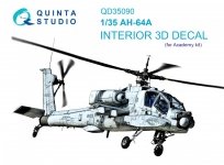 Quinta Studio QD35090 AH-64A 3D-Printed & coloured Interior on decal paper (Academy) 1/35