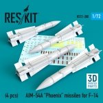 RESKIT RS72-0388 AIM-54A PHOENIX MISSILES FOR F-14 (4PCS) 1/72