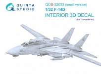 Quinta Studio QDS32033 F-14D 3D-Printed & coloured Interior on decal paper ( Trumpeter ) (small version) 1/32