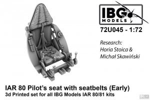 IBG 72U045 Pilot's Seat with Seatbelts for I.A.R. 80/81 (Early, used until 1941) 1/72